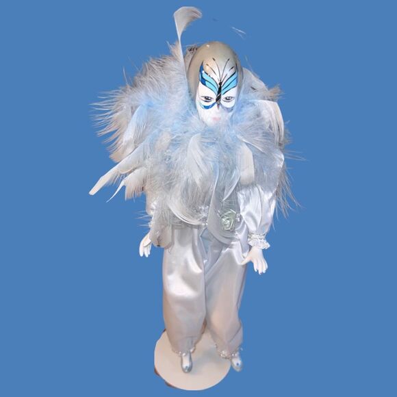 5 Harlequin Porcelain Clown Jester Doll Hands Feet Hand Painted Art W/ Stands 18 - Picture 12 of 16